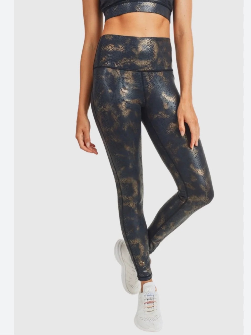 MONO B NWT High-Rise Black Snake-Print Leggings Medium